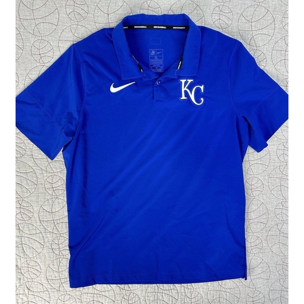 Nike MLB Engineered Kansas City Royals Blue Dri-Fit Polo‎ / Men's XL